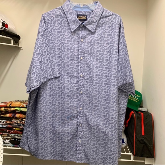 Daniel Cremieux Pearl Snap Blue Paisley Shirt 3XB - Picture 2 of 10